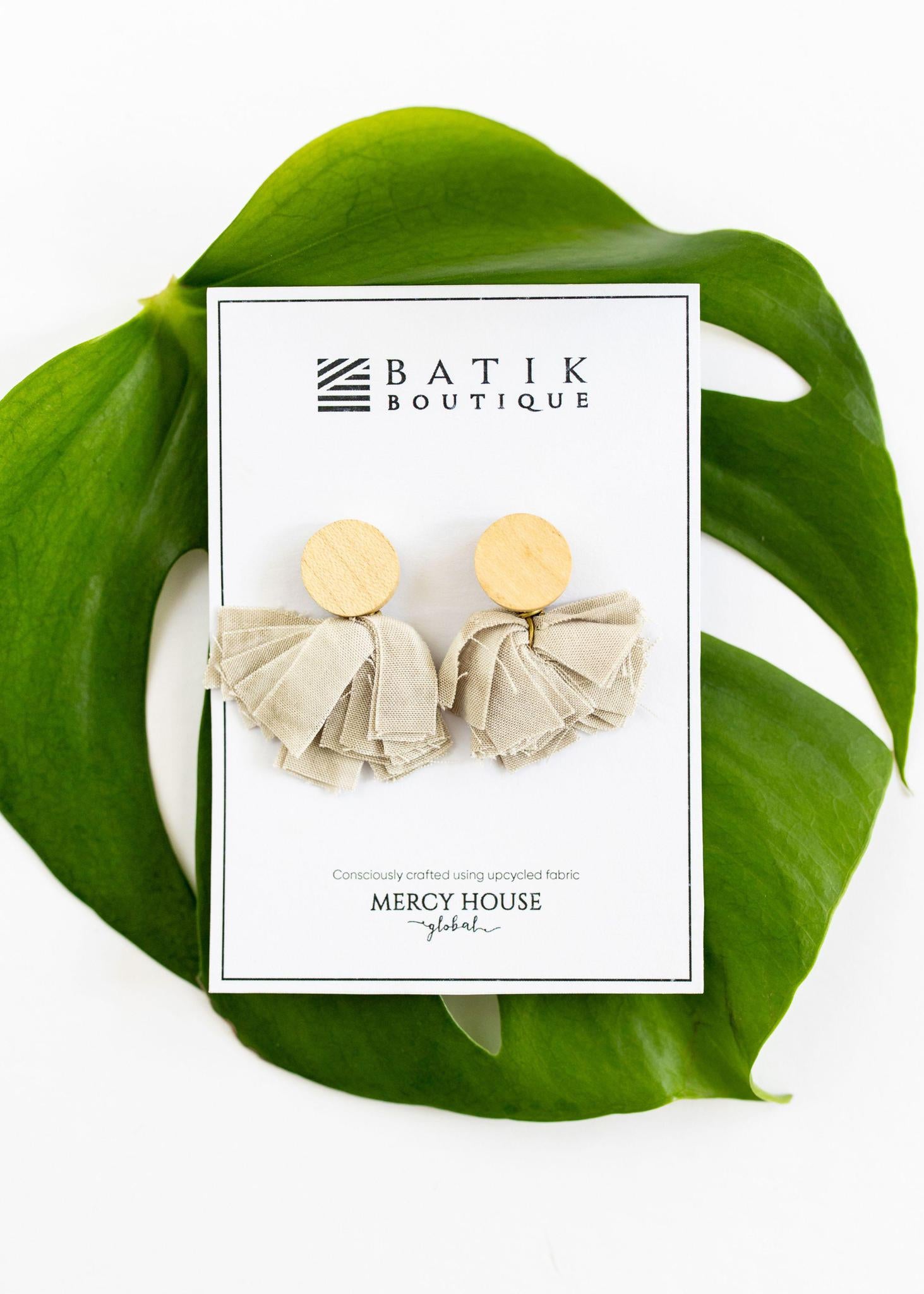 Upcycled Batik Earrings - Mercy House Global