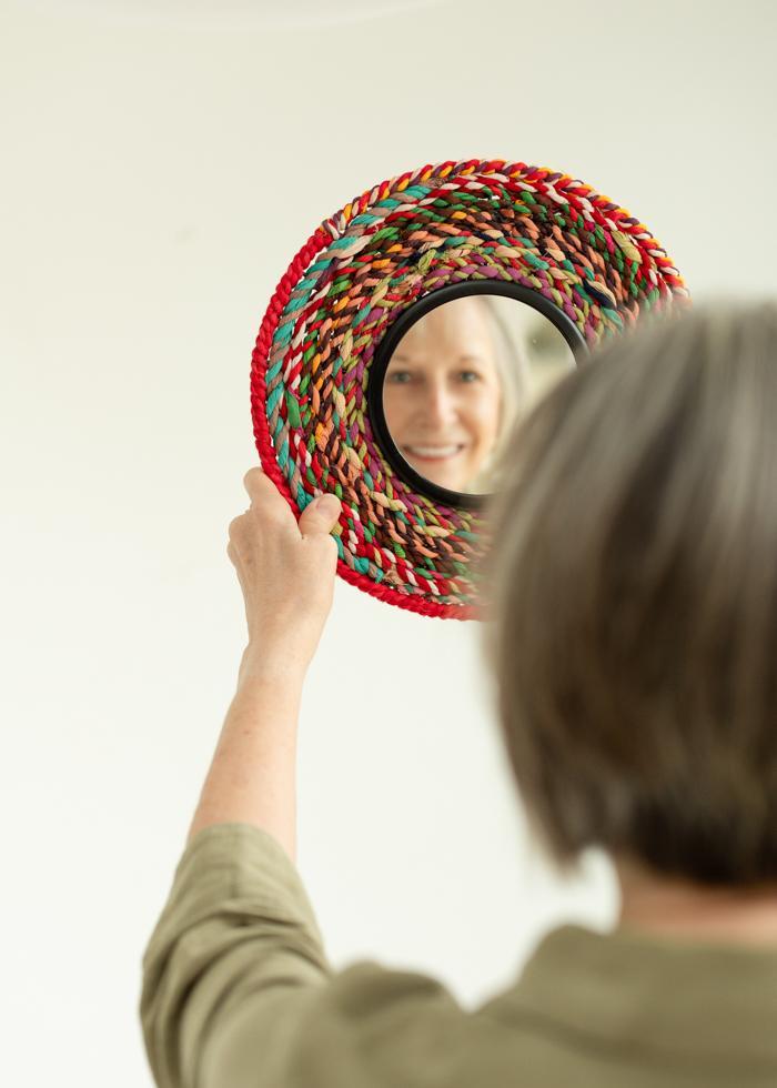 Recycled Sari Hanging Mirror Tray - Mercy House Global