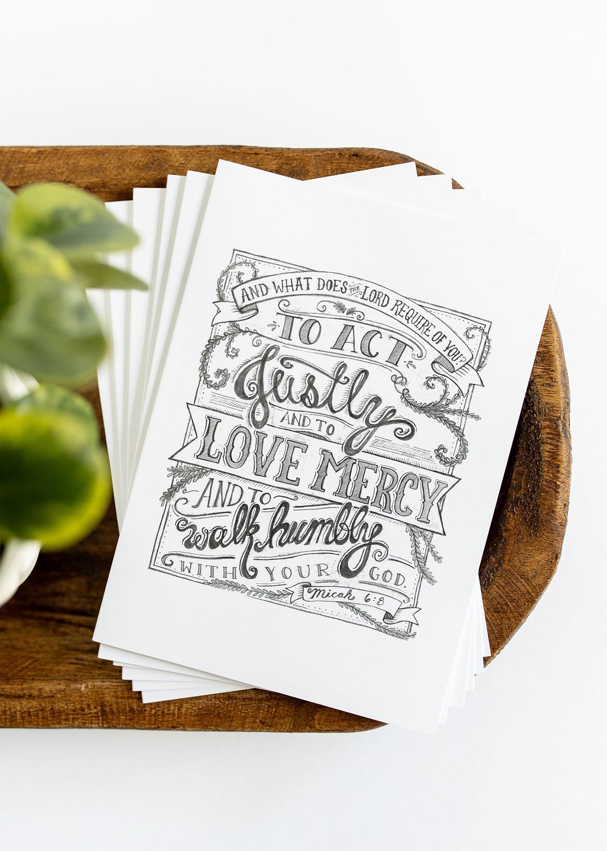 Micah 6:8 | Set of 6 Greeting Cards - Mercy House Global