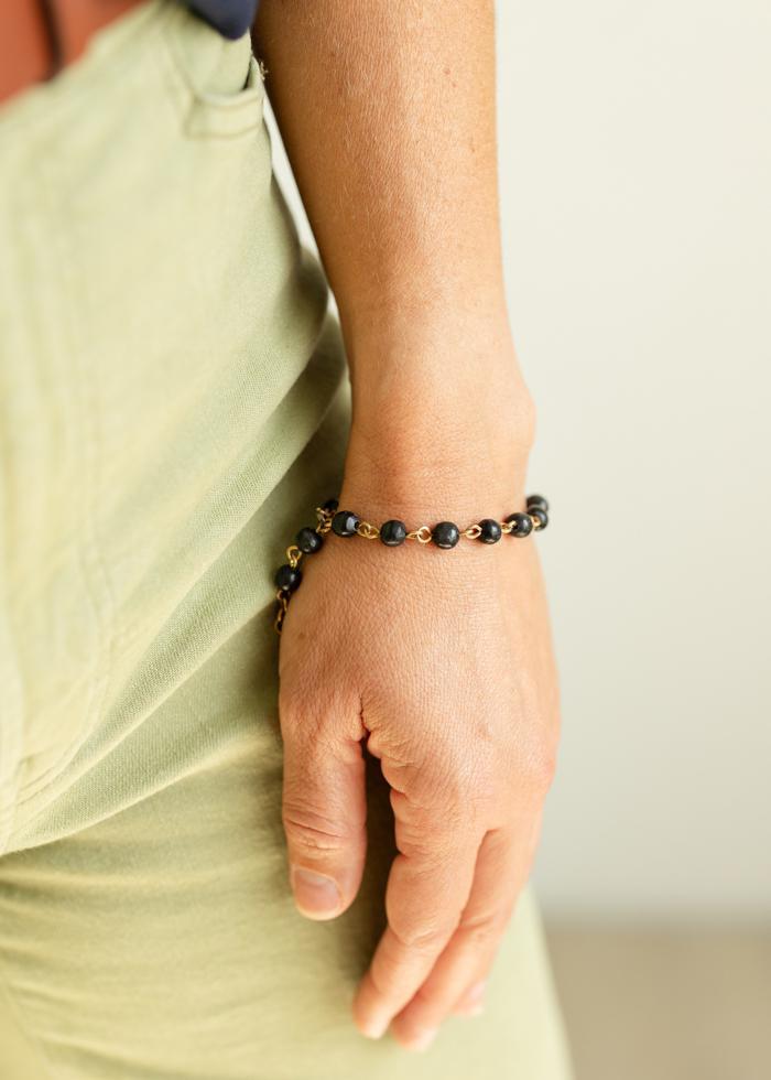 Black Horn Beaded Bracelet