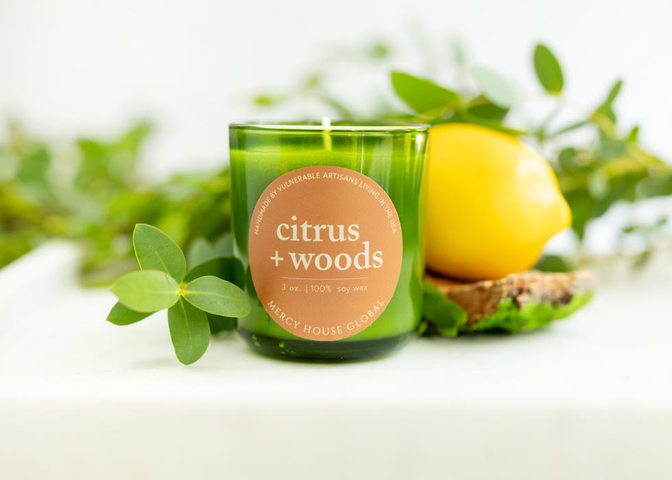 Citrus + Woods Candle | 3 oz Glass Jar