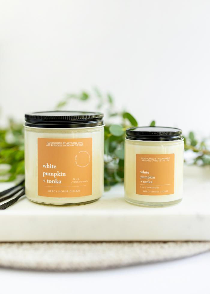 White Pumpkin + Tonka Candle | 5 oz Glass Jar