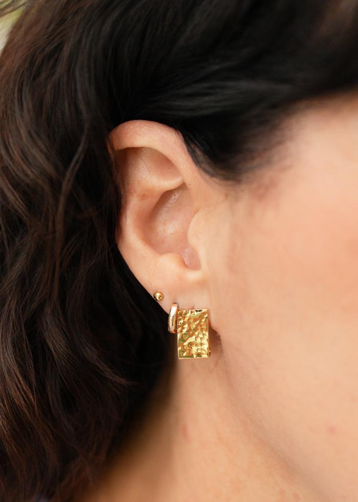 Wide Hammered Huggies | Gold - Mercy House Global