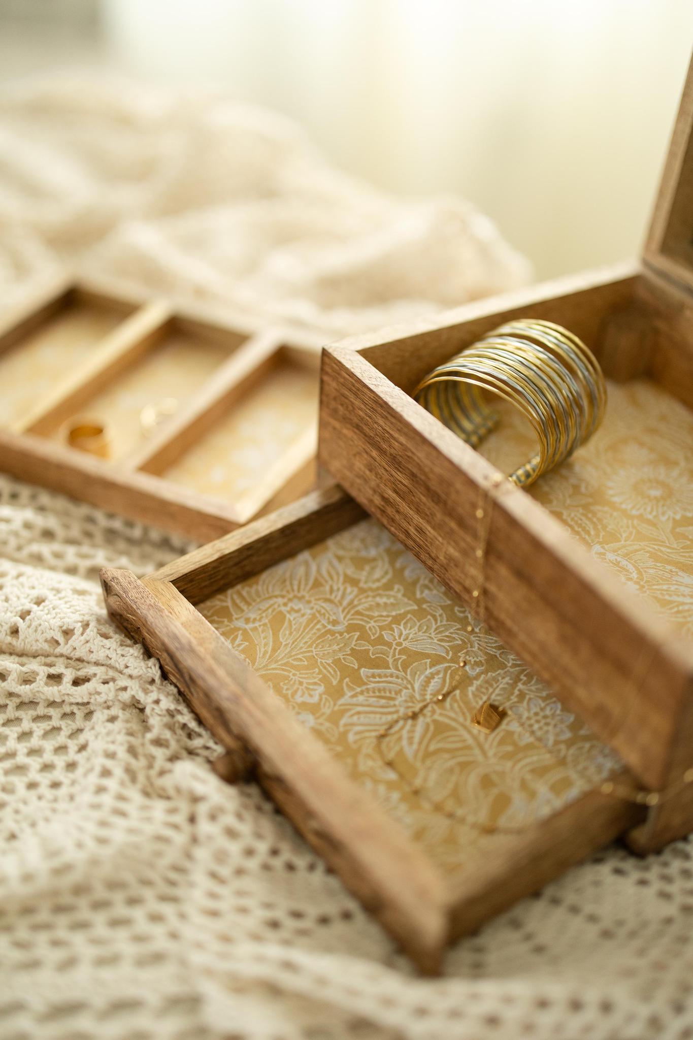 Hand-carved Mango Wood Jewelry Box
