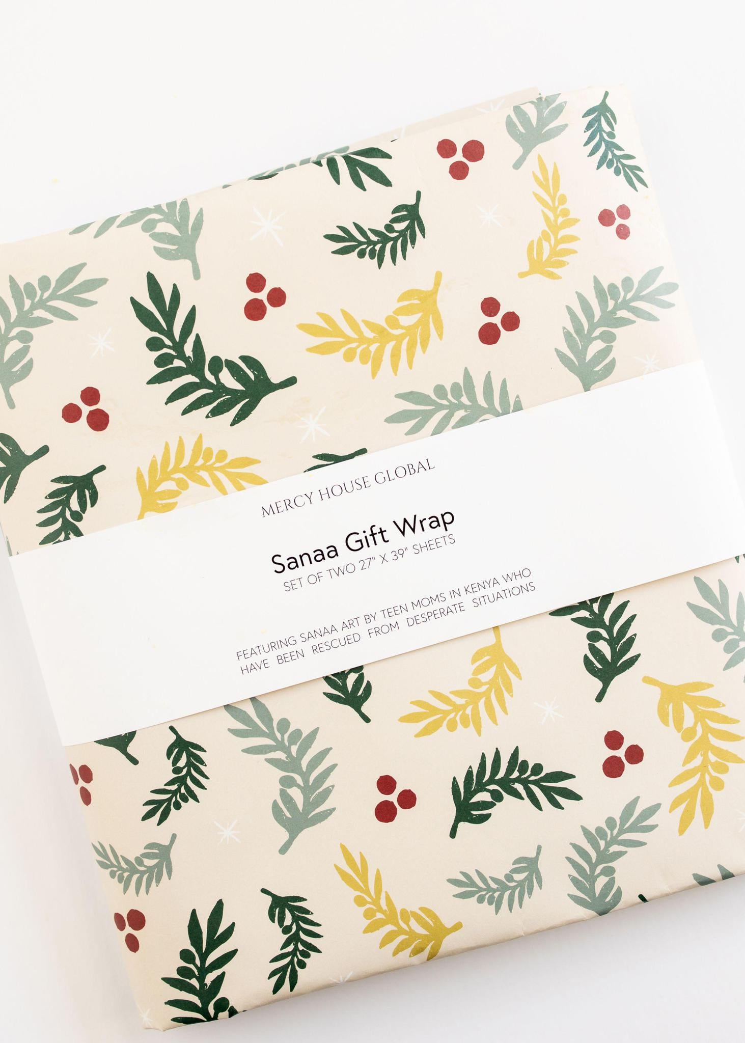 Sanaa Gift Wrap | Frosted Juniper - Mercy House Global