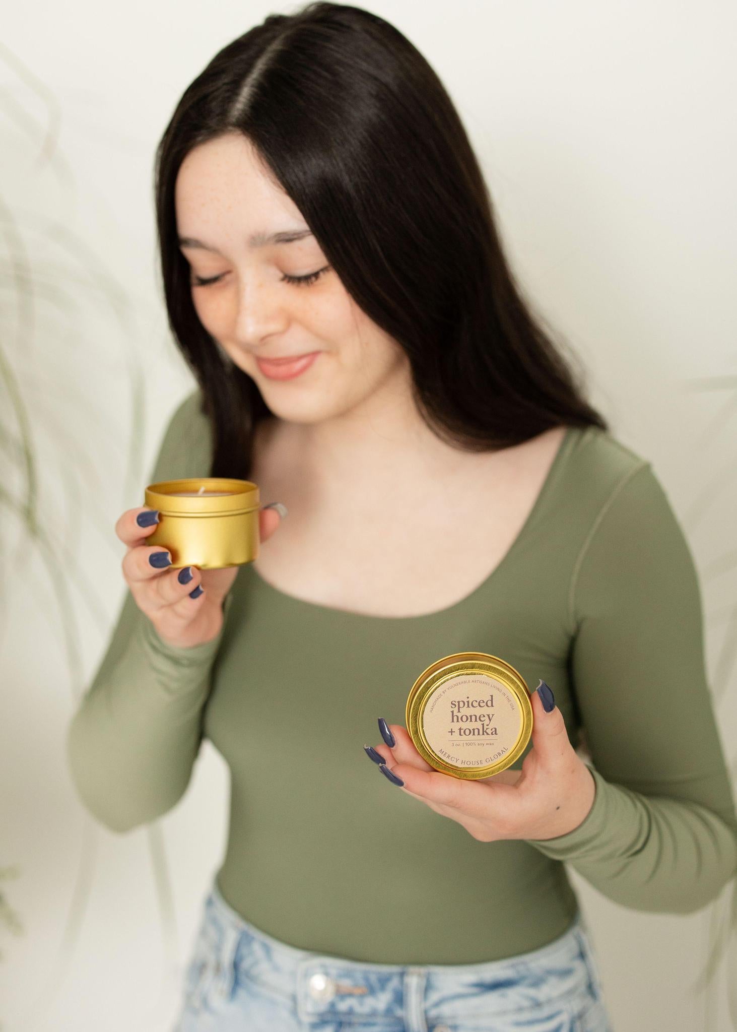 Spiced Honey & Tonka Candle | 3 oz Tin