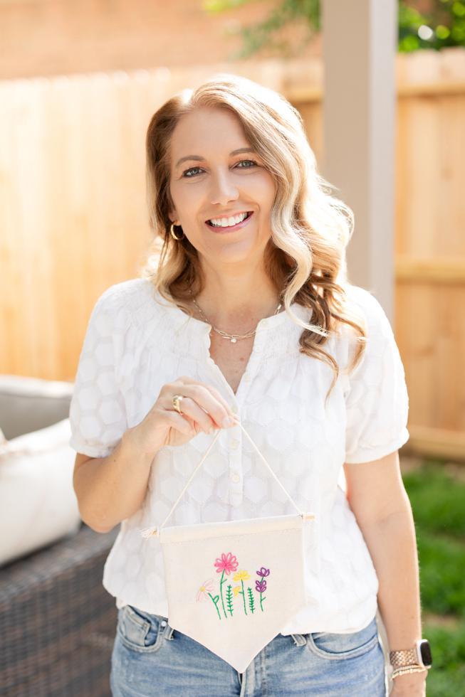 Bloom Hand-Embroidered Pennant - Mercy House Global