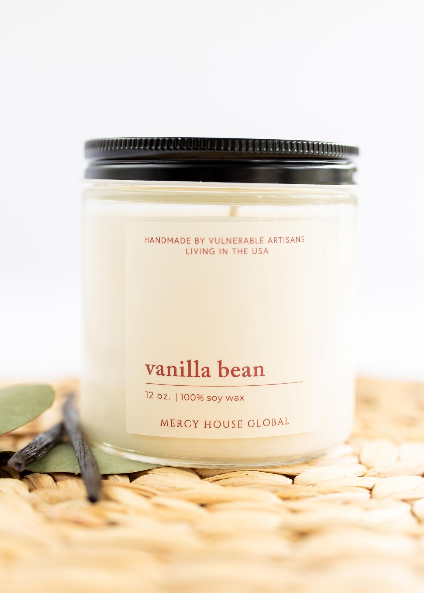 Vanilla Bean Candle | 12 oz. Glass Jar - Mercy House Global