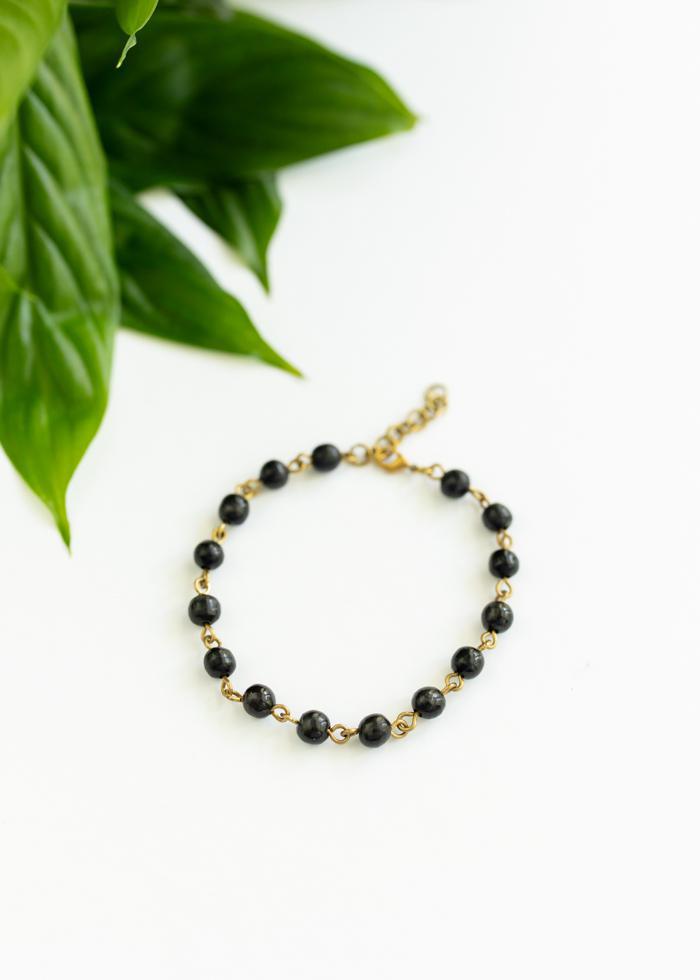 Black Horn Beaded Bracelet