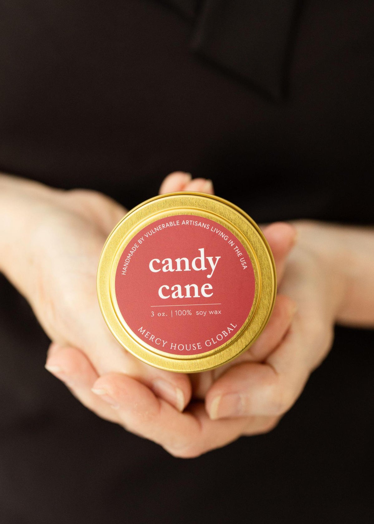 Candy Cane Candle | 3 oz. Tin - Mercy House Global