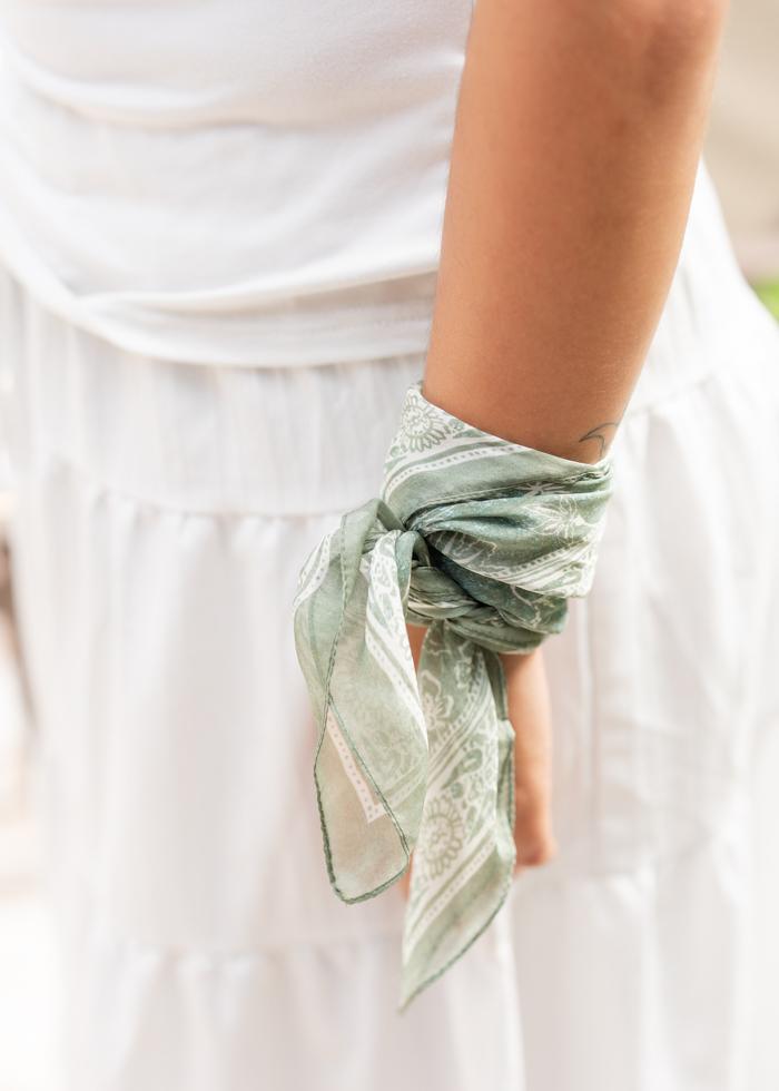 Sage Bloom Silk Scarf - Mercy House Global