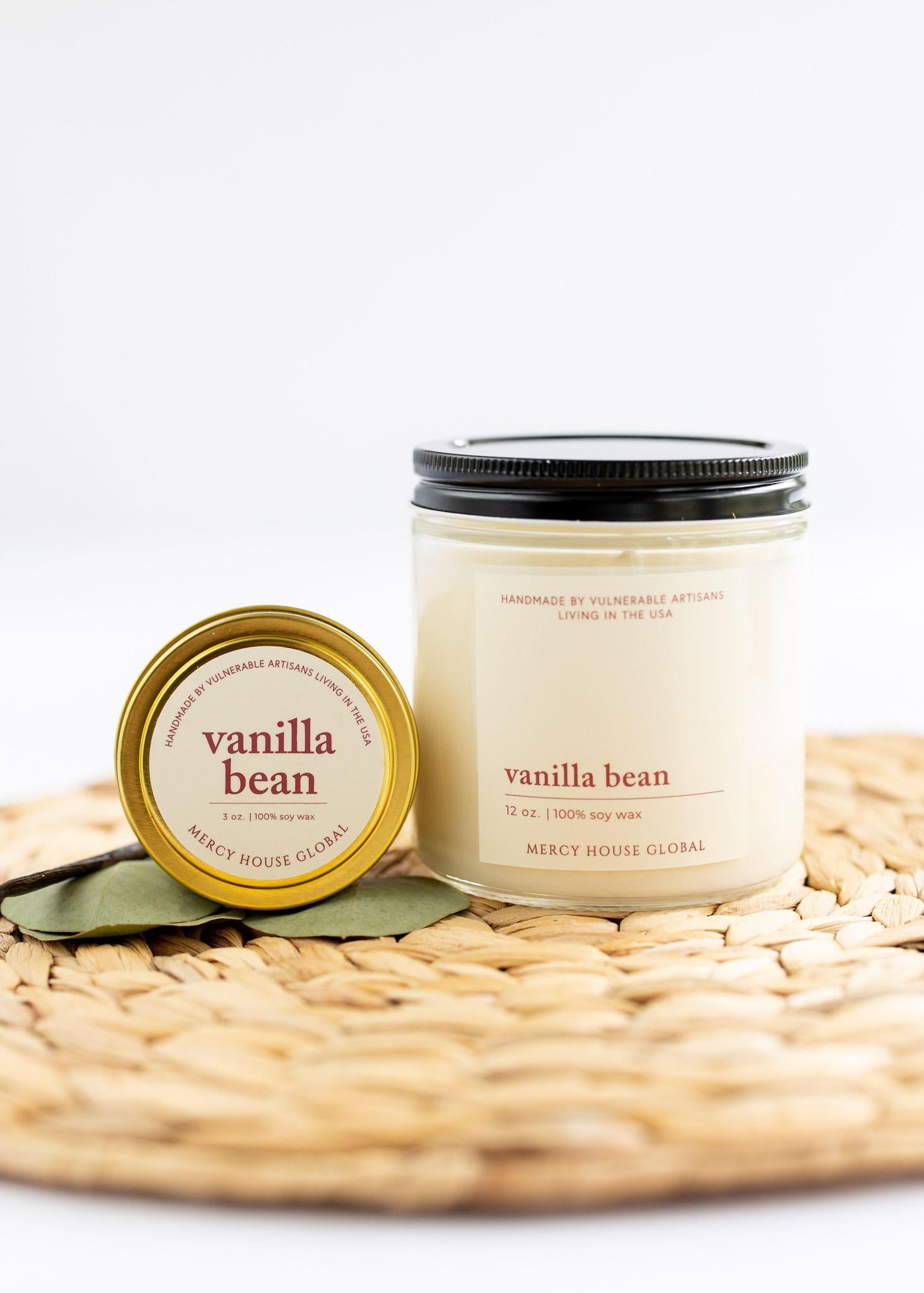 Vanilla Bean Candle | 12 oz. Glass Jar - Mercy House Global