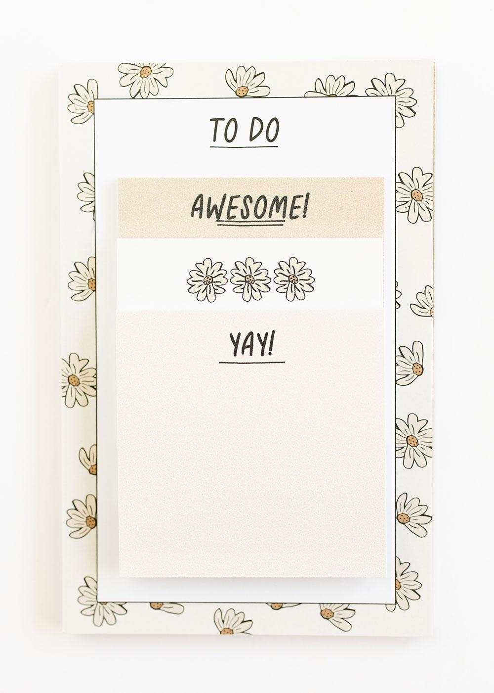 Boho Floral Notepad + Sticky Notes Set - Mercy House Global