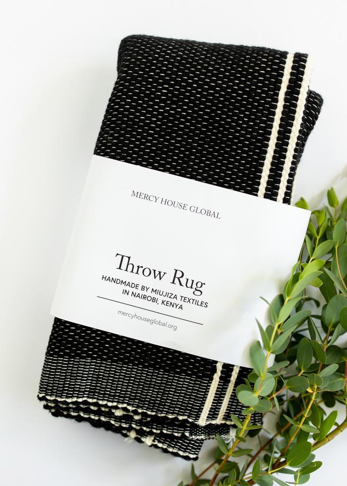 Cream and Black Miujiza Rug | 2' x 3' - Mercy House Global