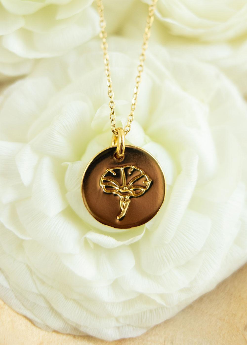 Birth Flower Necklace | Gold