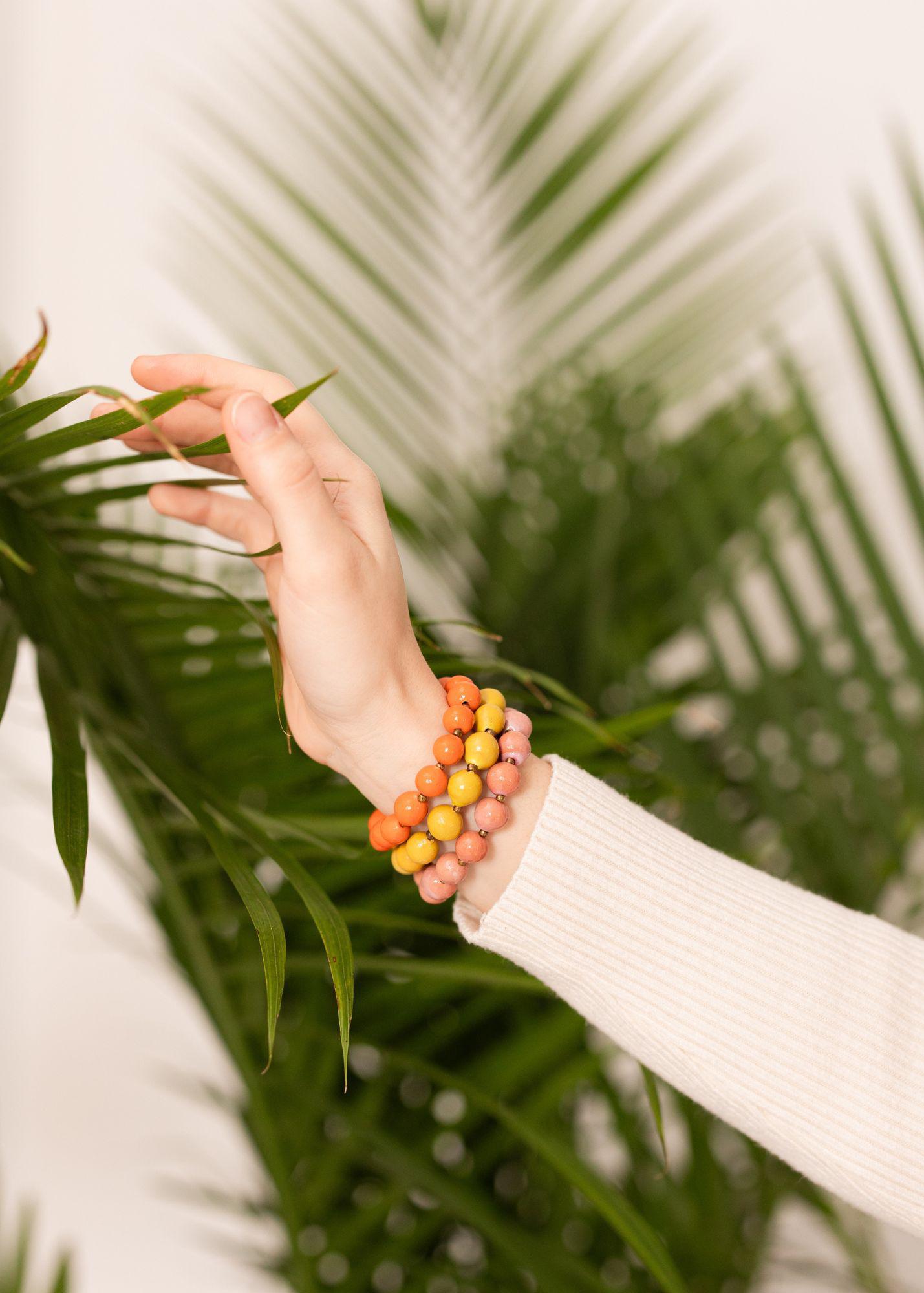 Miujiza Ceramic Beaded Bracelet | Mandarin - Mercy House Global
