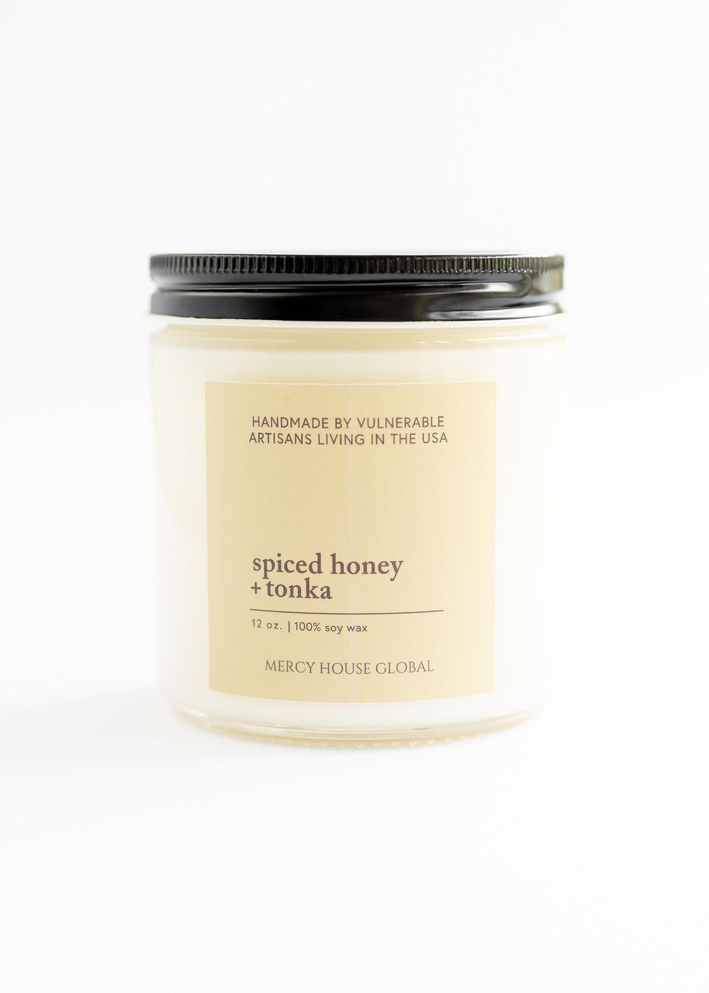 Spiced Honey & Tonka Candle | 12 oz Glass Jar