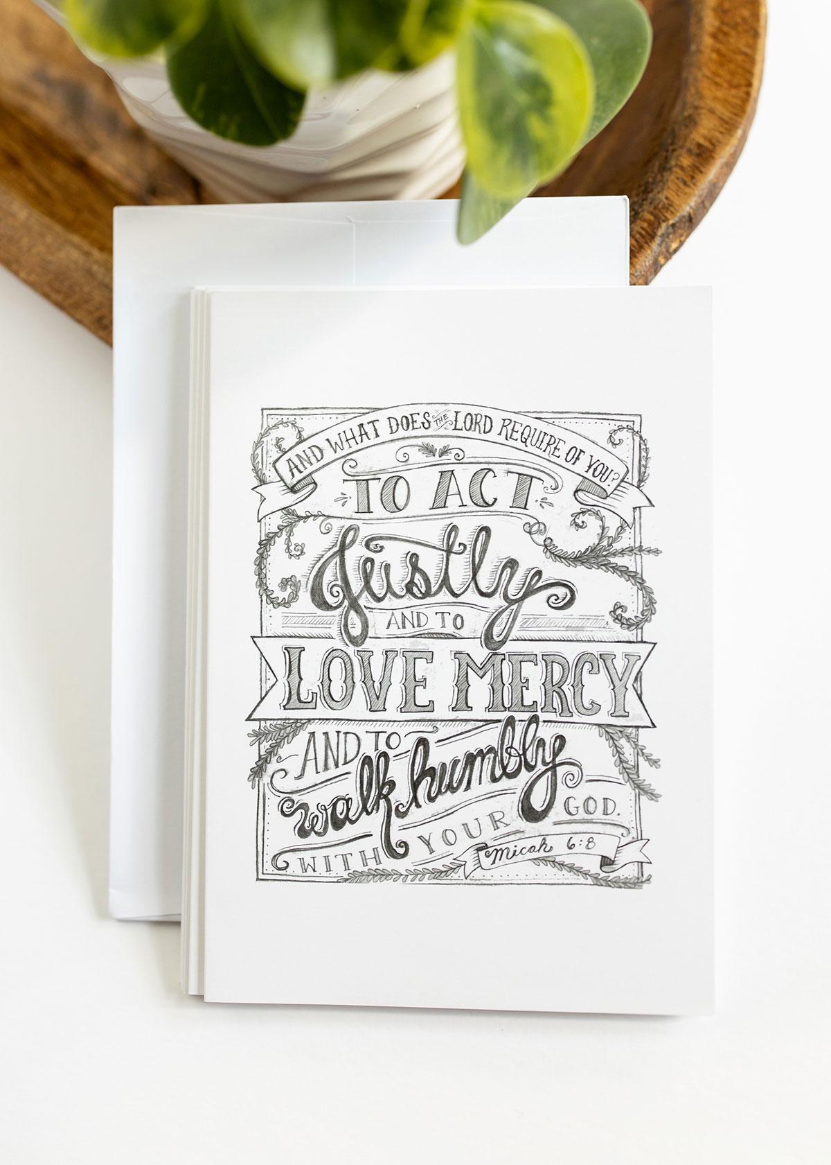 Micah 6:8 | Set of 6 Greeting Cards - Mercy House Global