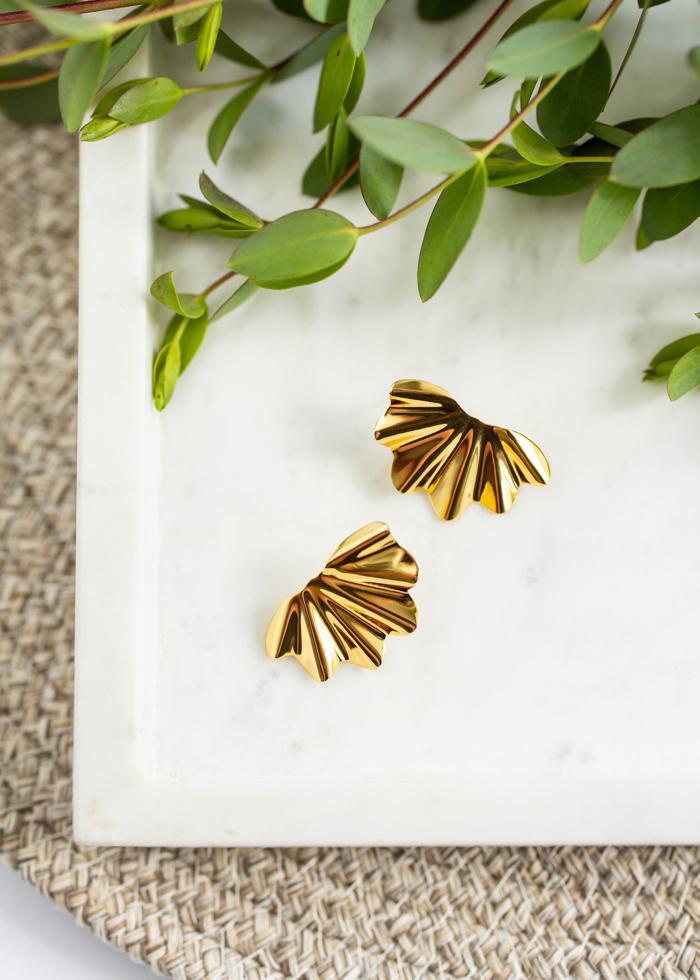 Ruffled Earrings | Gold - Mercy House Global
