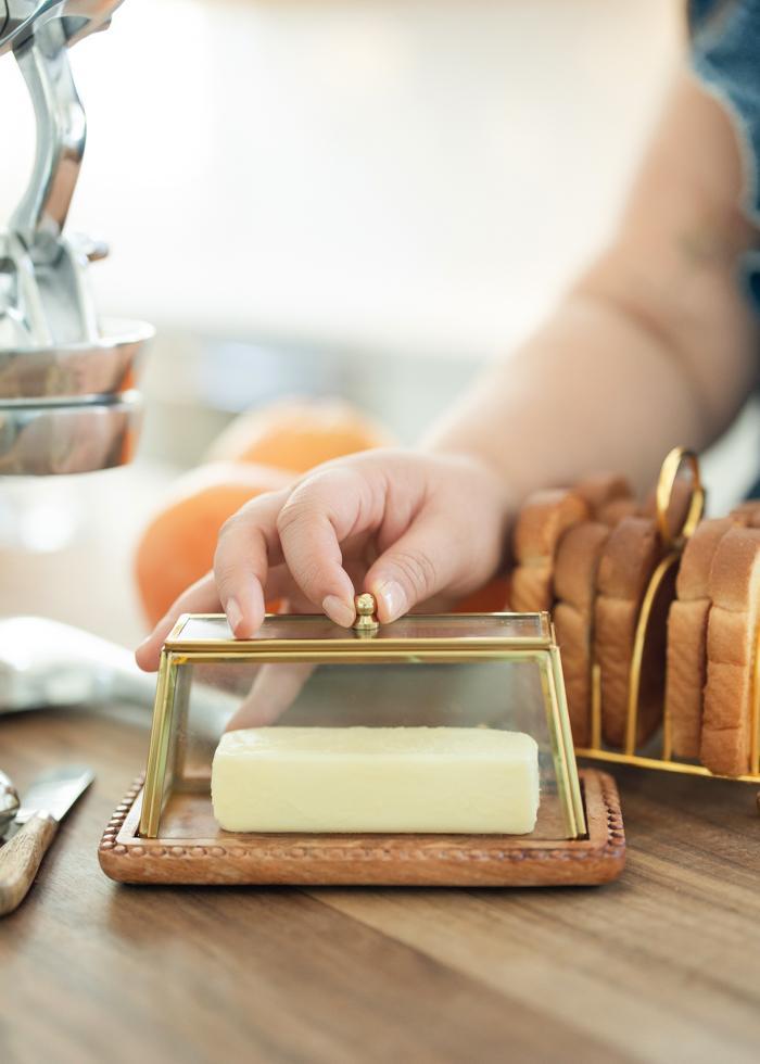 Glass + Mango Wood Butter Dish - Mercy House Global