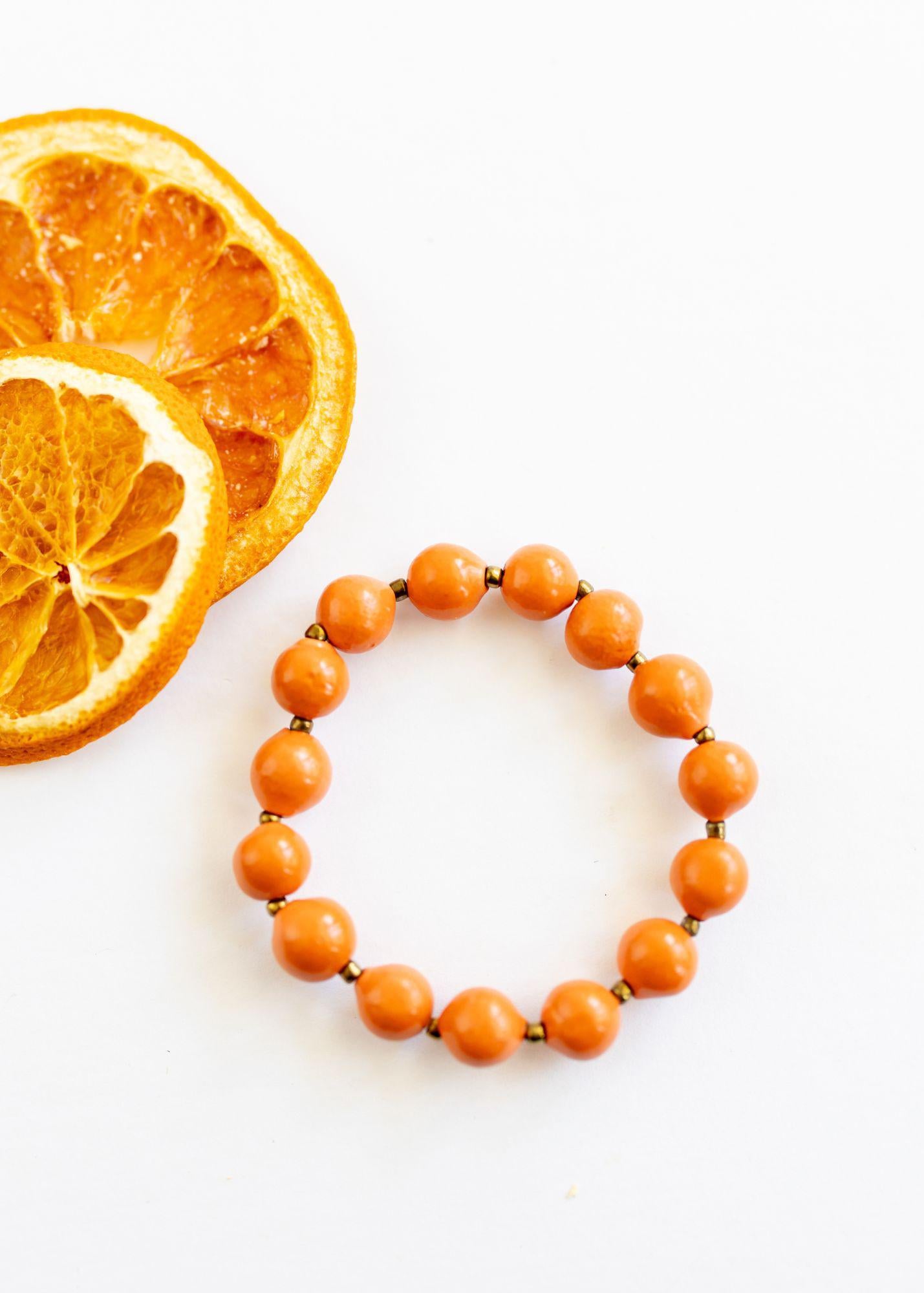 Miujiza Ceramic Beaded Bracelet | Mandarin - Mercy House Global
