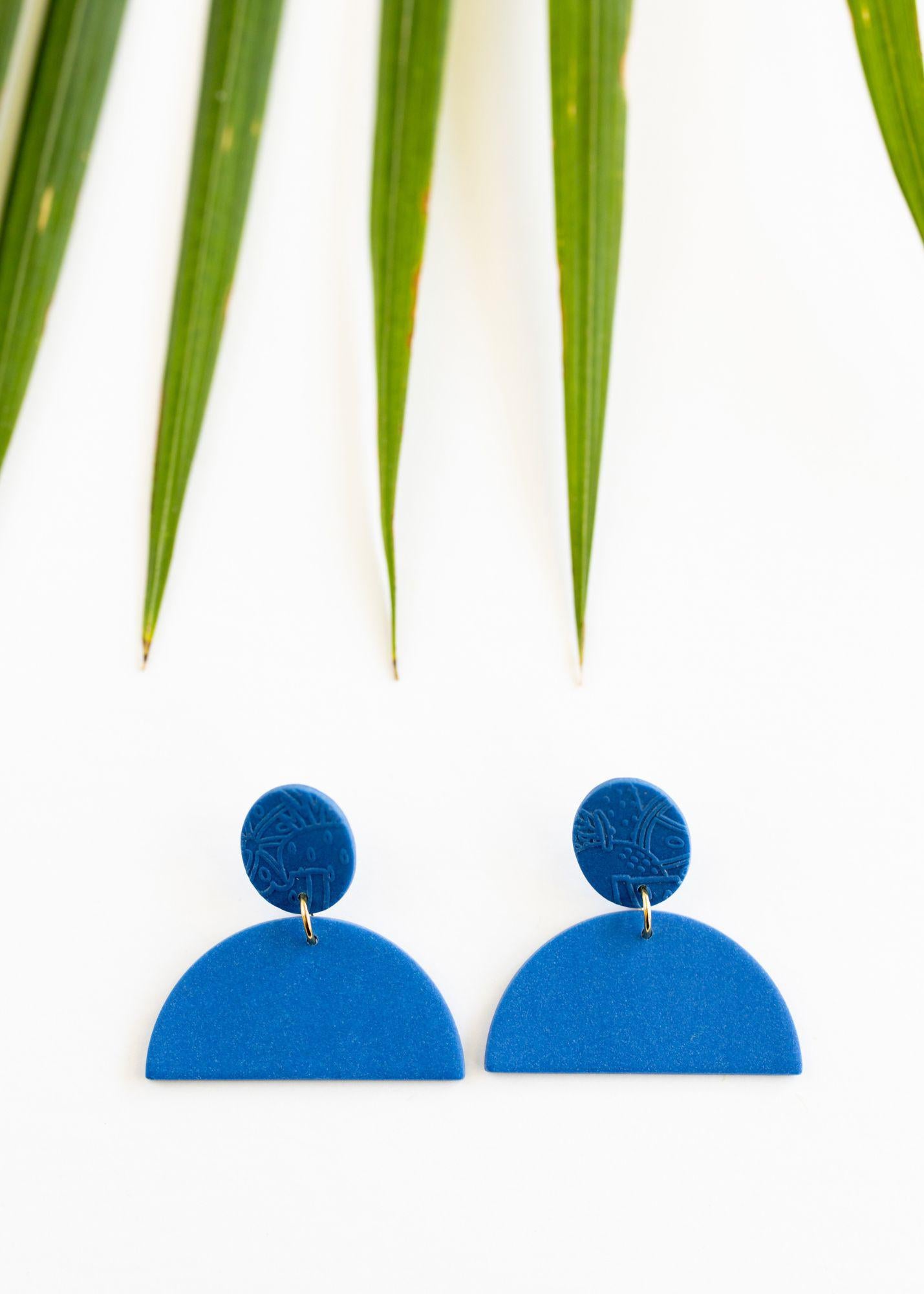 Lapis Curve Statement Earrings - Mercy House Global