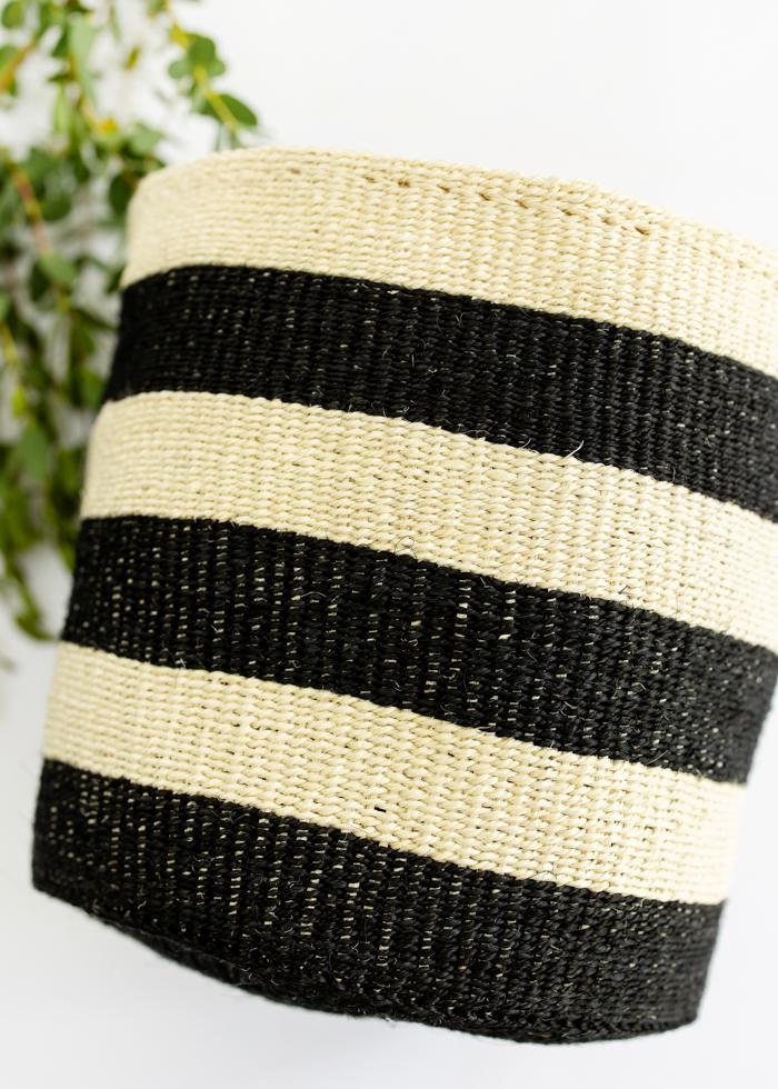 Black + Natural Sisal Basket