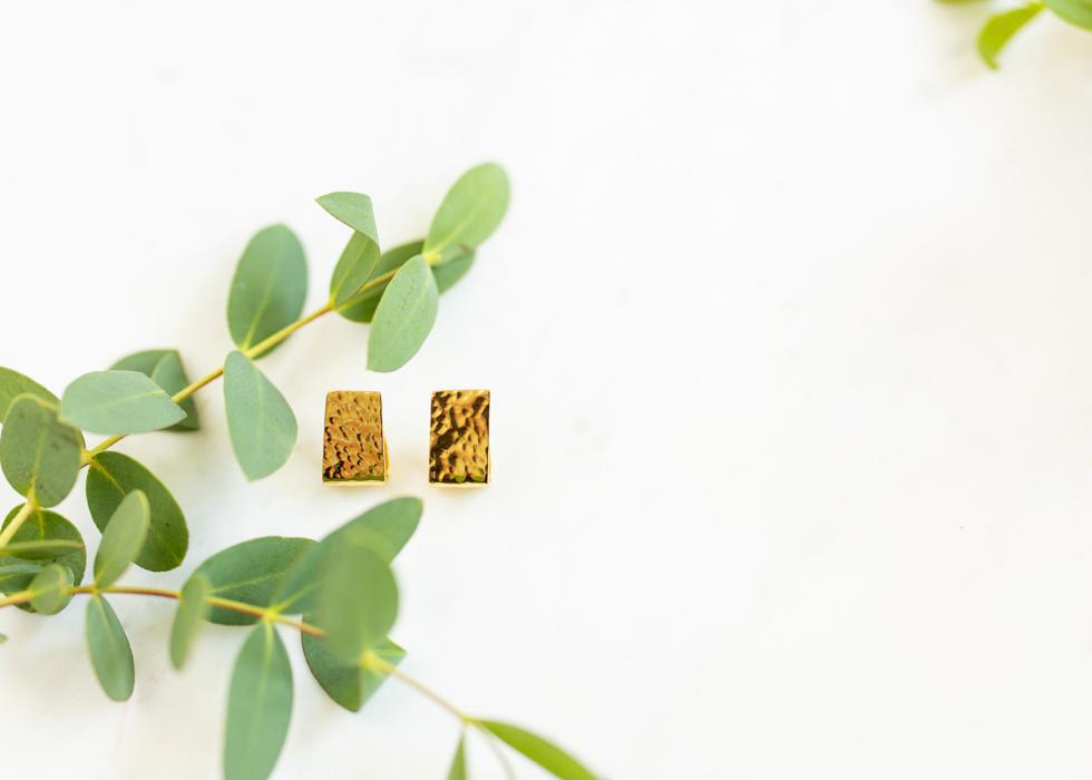 Wide Hammered Huggies | Gold - Mercy House Global