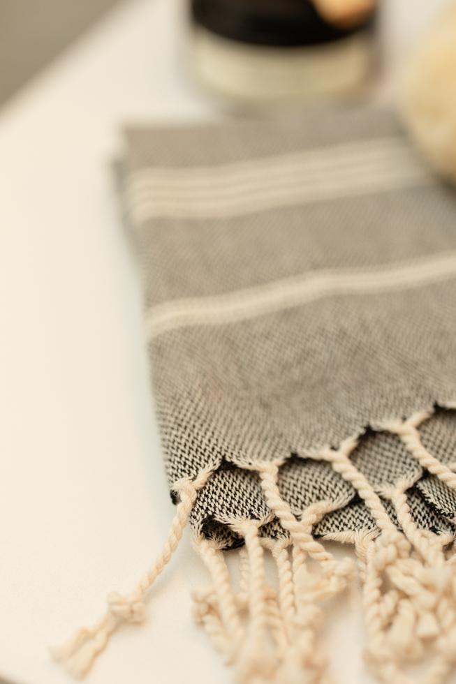 Turkish Bath + Hand Towels | Black