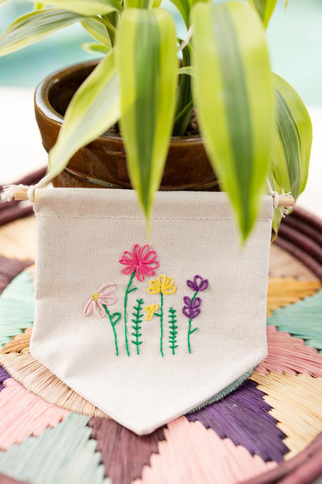 Bloom Hand-Embroidered Pennant - Mercy House Global
