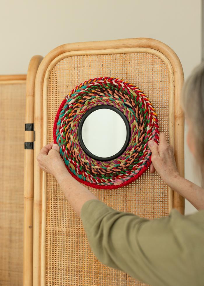 Recycled Sari Hanging Mirror Tray - Mercy House Global
