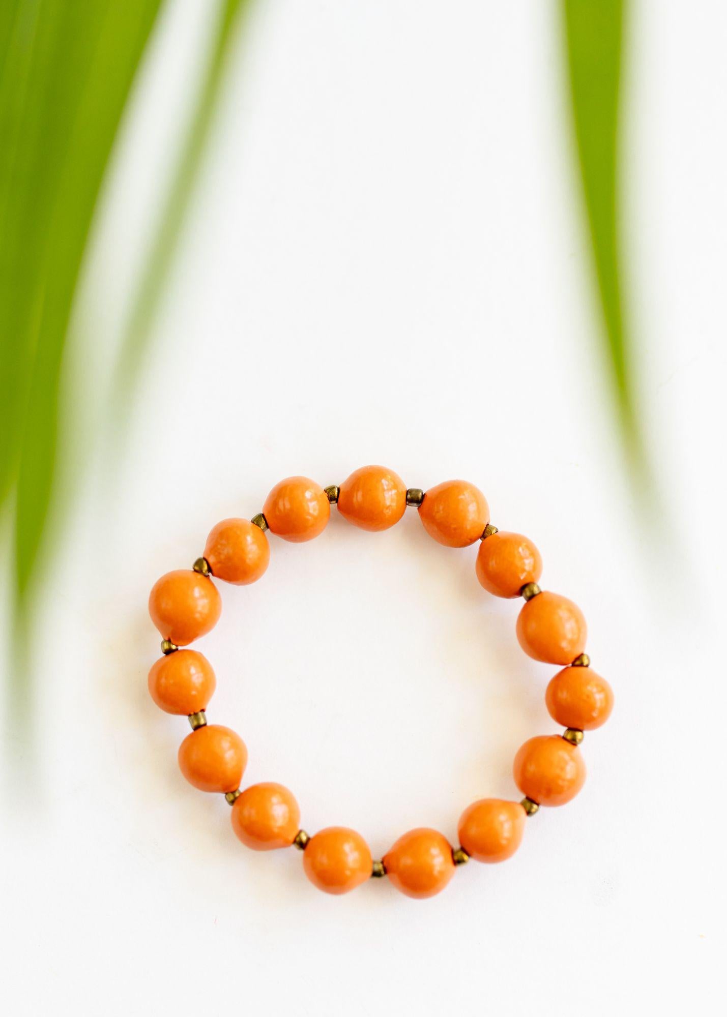 Miujiza Ceramic Beaded Bracelet | Mandarin - Mercy House Global