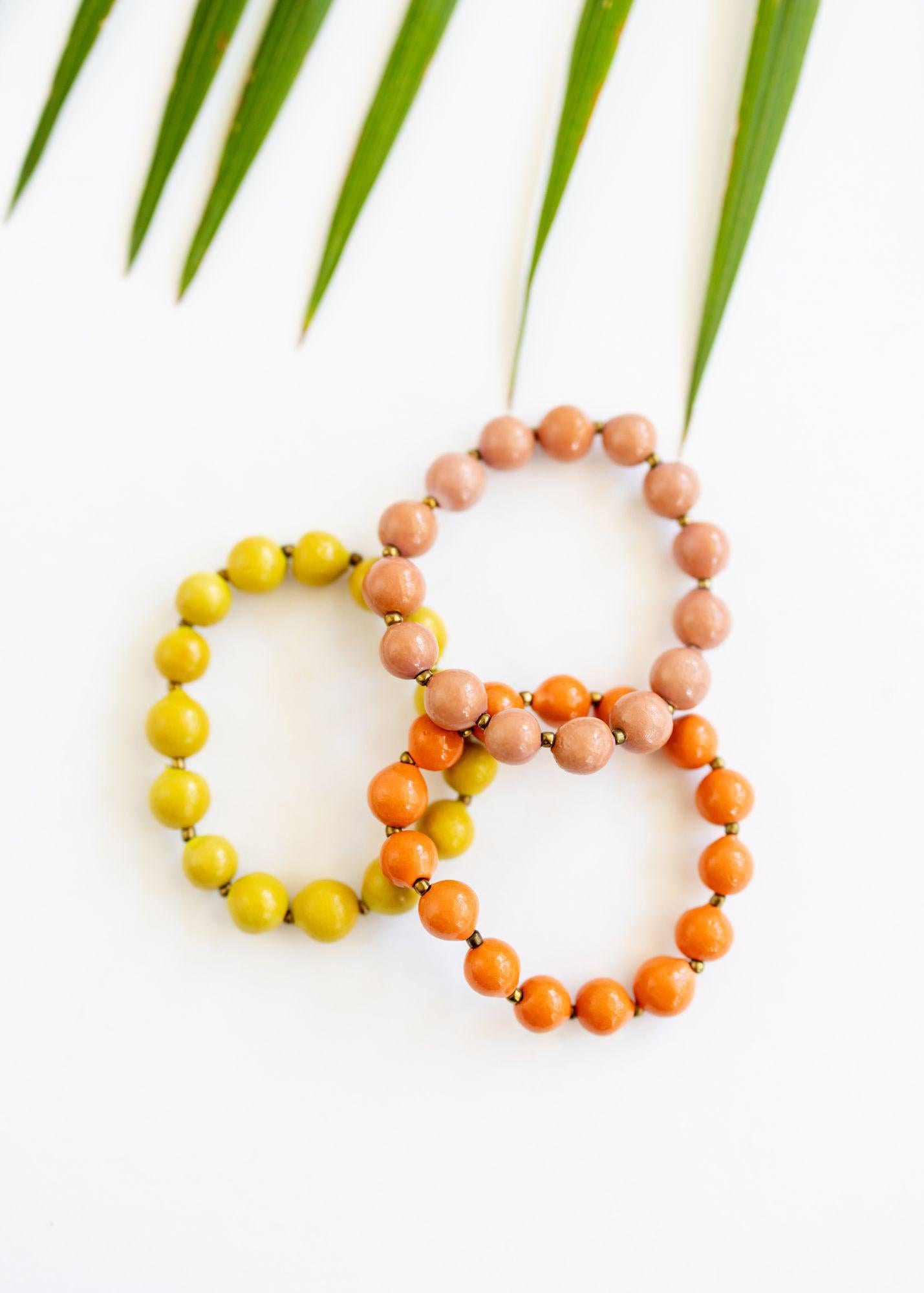 Miujiza Ceramic Beaded Bracelet | Mandarin - Mercy House Global