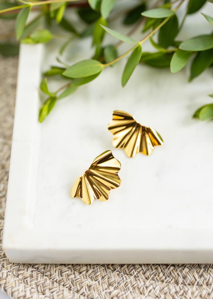 Ruffled Earrings | Gold - Mercy House Global