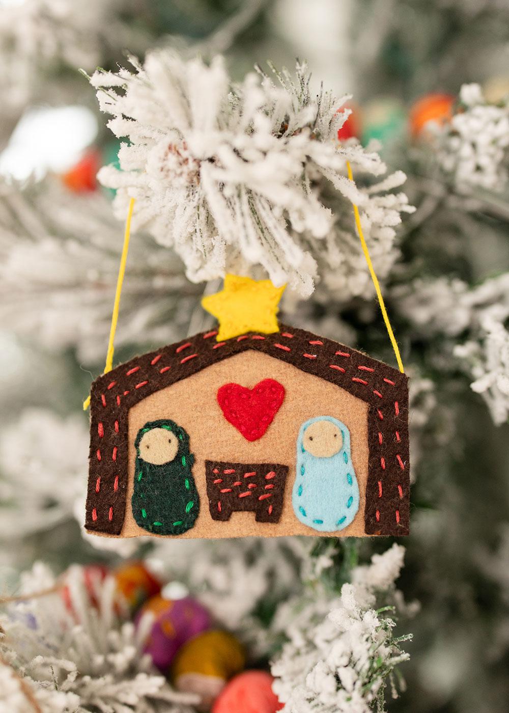Hand-Stitched Felt Nativity Ornament