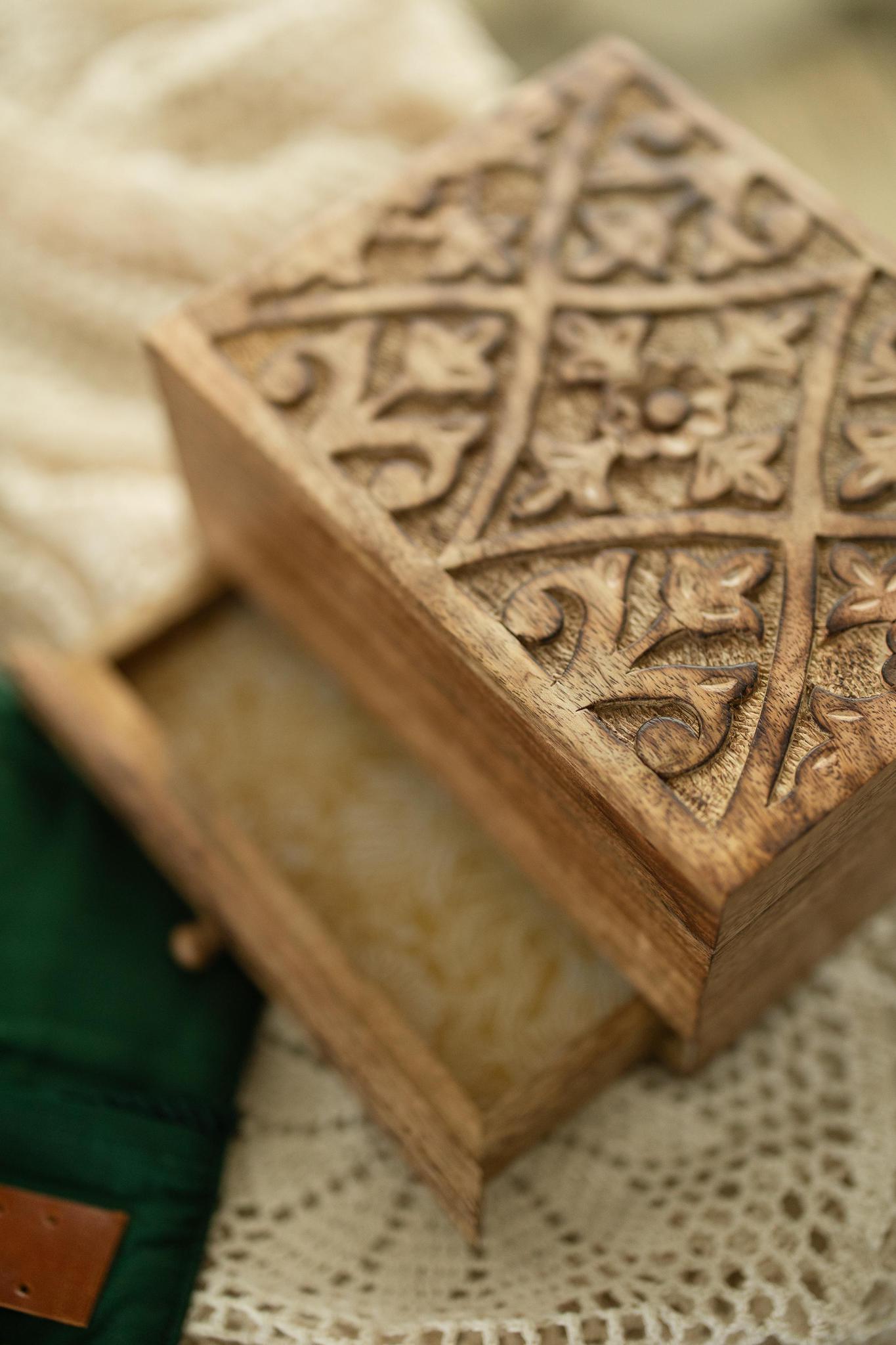 Hand-carved Mango Wood Jewelry Box - Mercy House Global