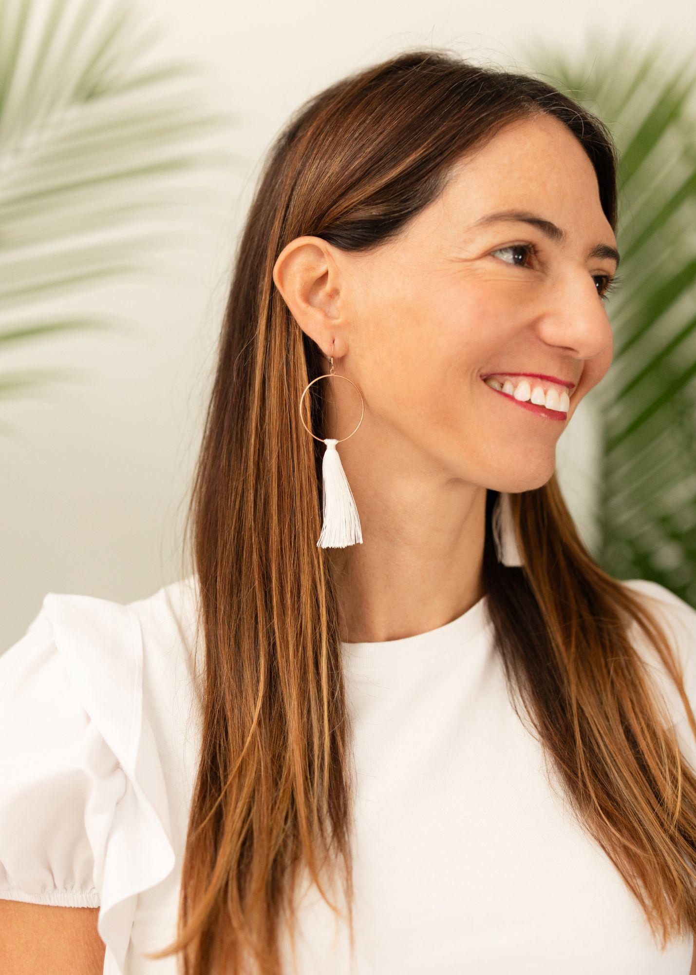 Harmony White Tassel Earrings - Mercy House Global