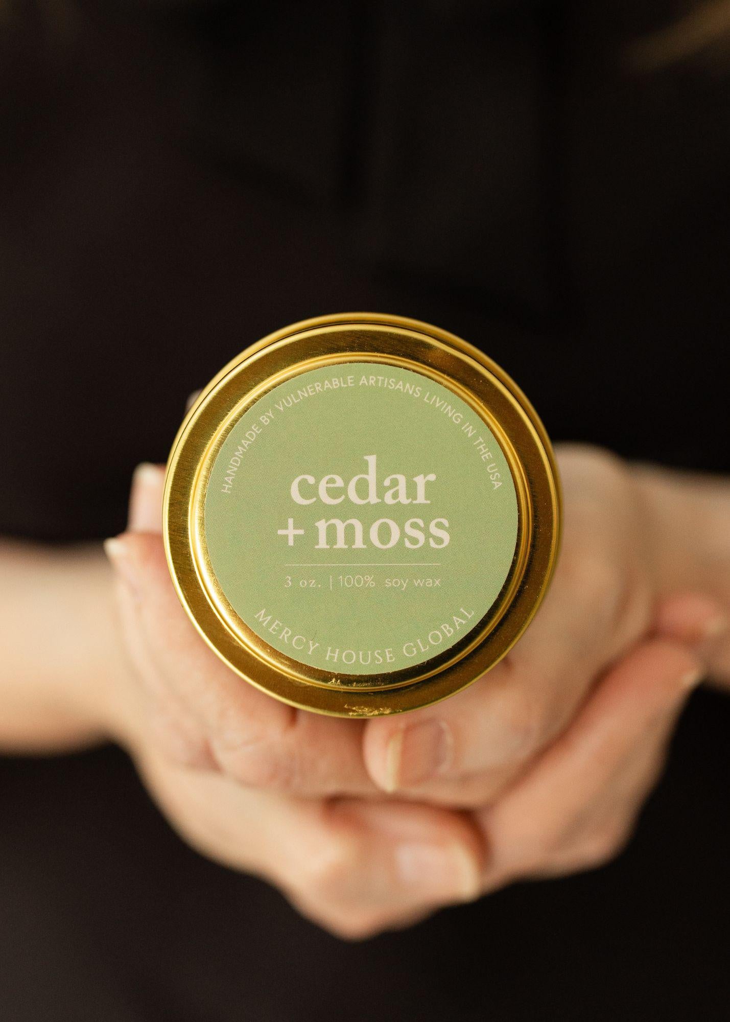 Cedar + Moss Candle | 3 oz. Tin - Mercy House Global