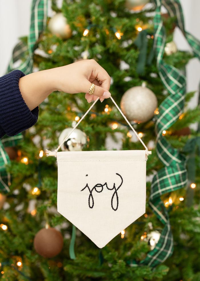 Hand-Embroidered Joy Pennant - Mercy House Global