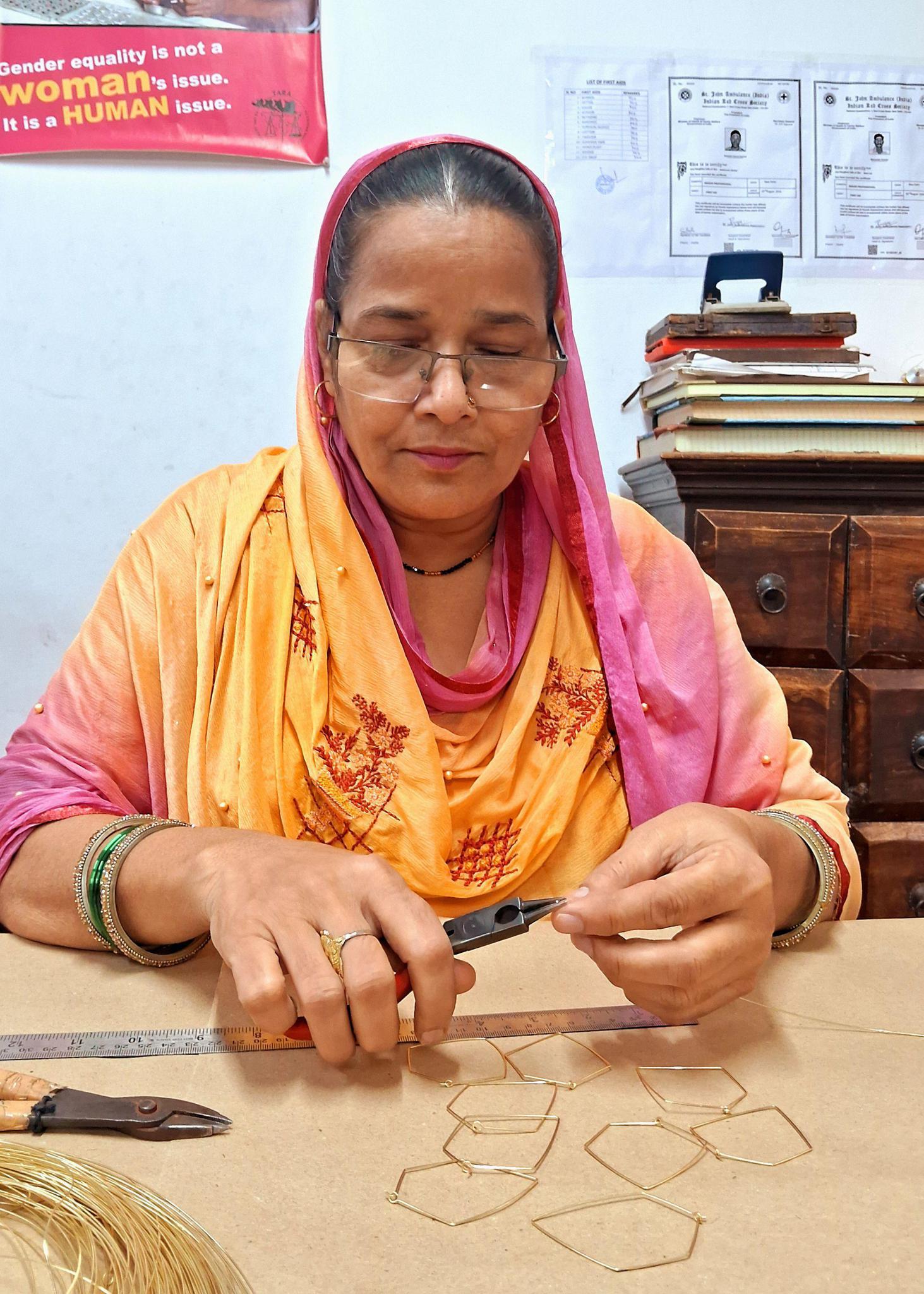 Simple Geometric Beaded Glass Earrings