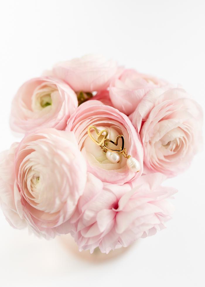 Gold Heart Pearl Drop Earrings - Mercy House Global