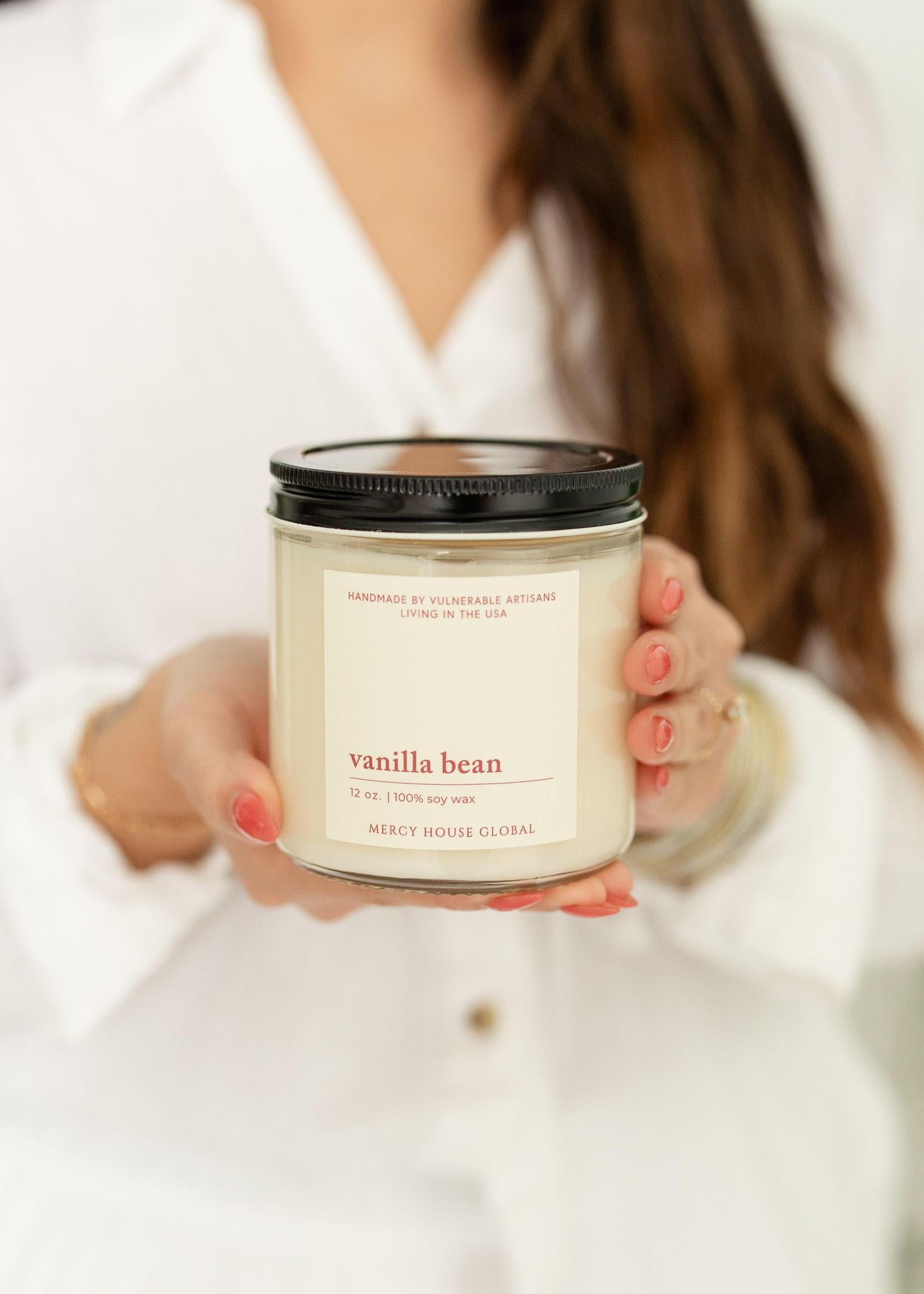 Vanilla Bean Candle | 12 oz. Glass Jar - Mercy House Global