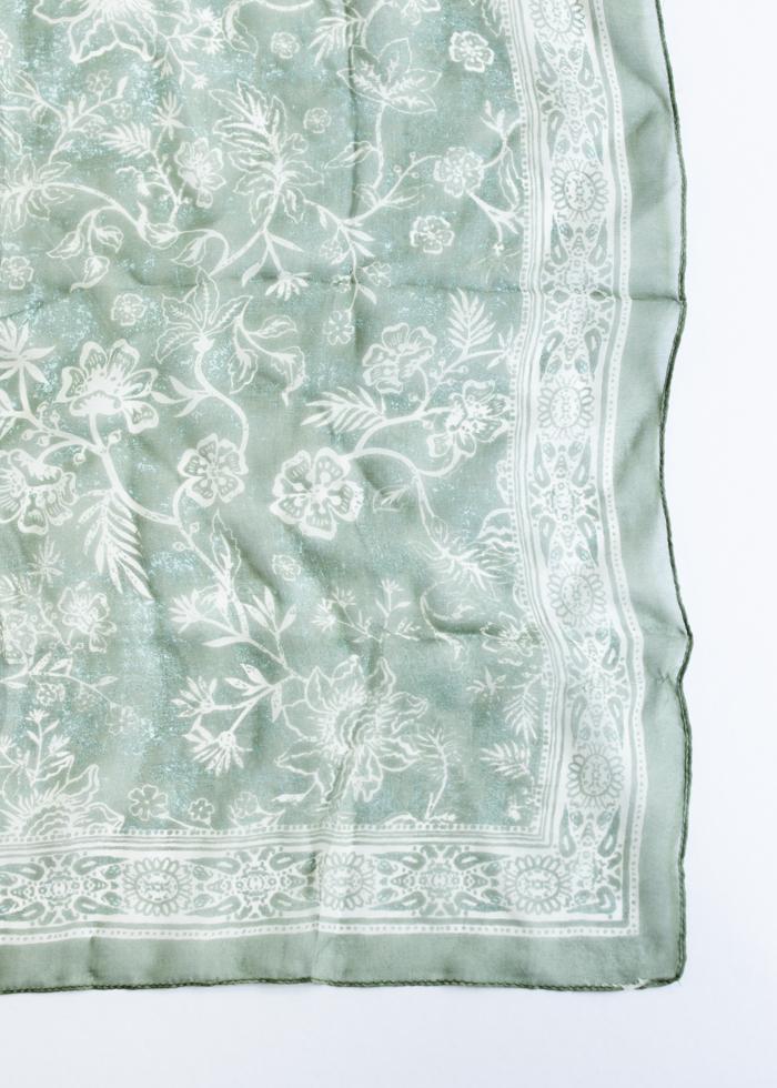 Sage Bloom Silk Scarf - Mercy House Global