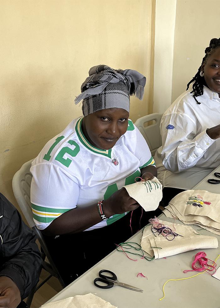Hand-Embroidered Joy Pennant