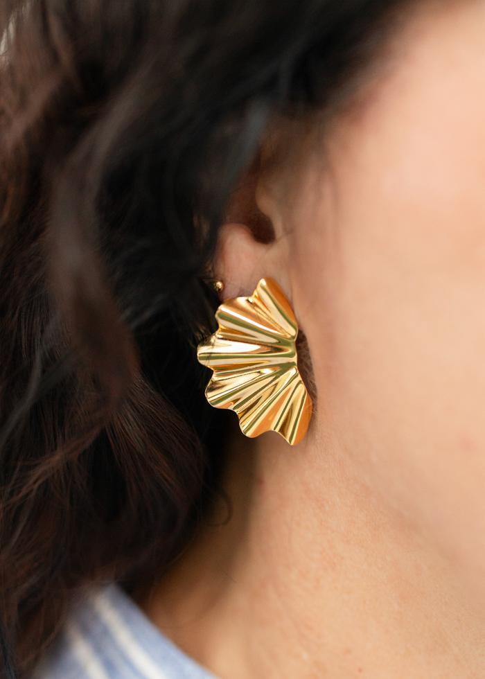 Ruffled Earrings | Gold - Mercy House Global