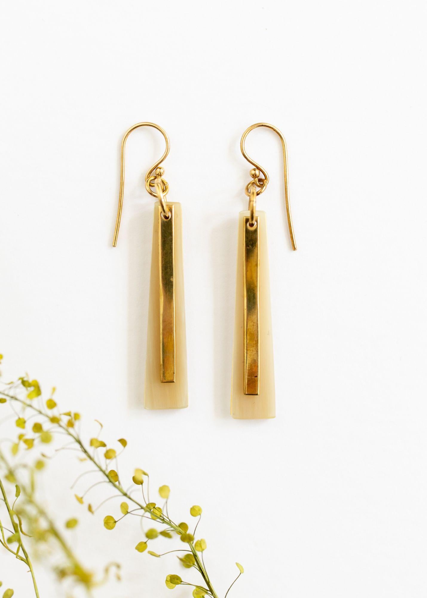 Deco Horn Dangle Earrings