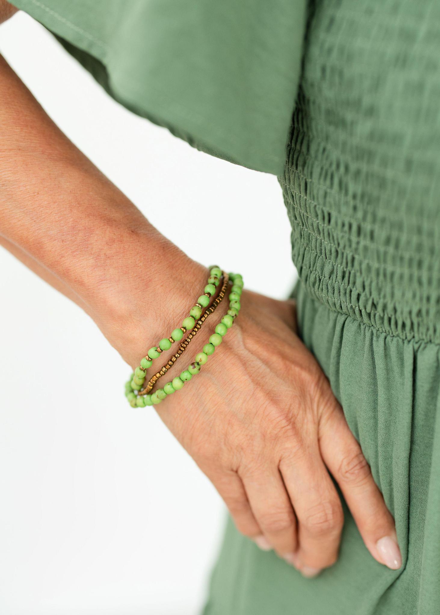 3 Strand Green Bracelet