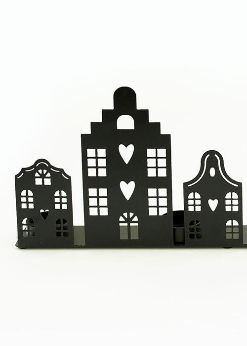 Cityscape Silhouette Candle Holder