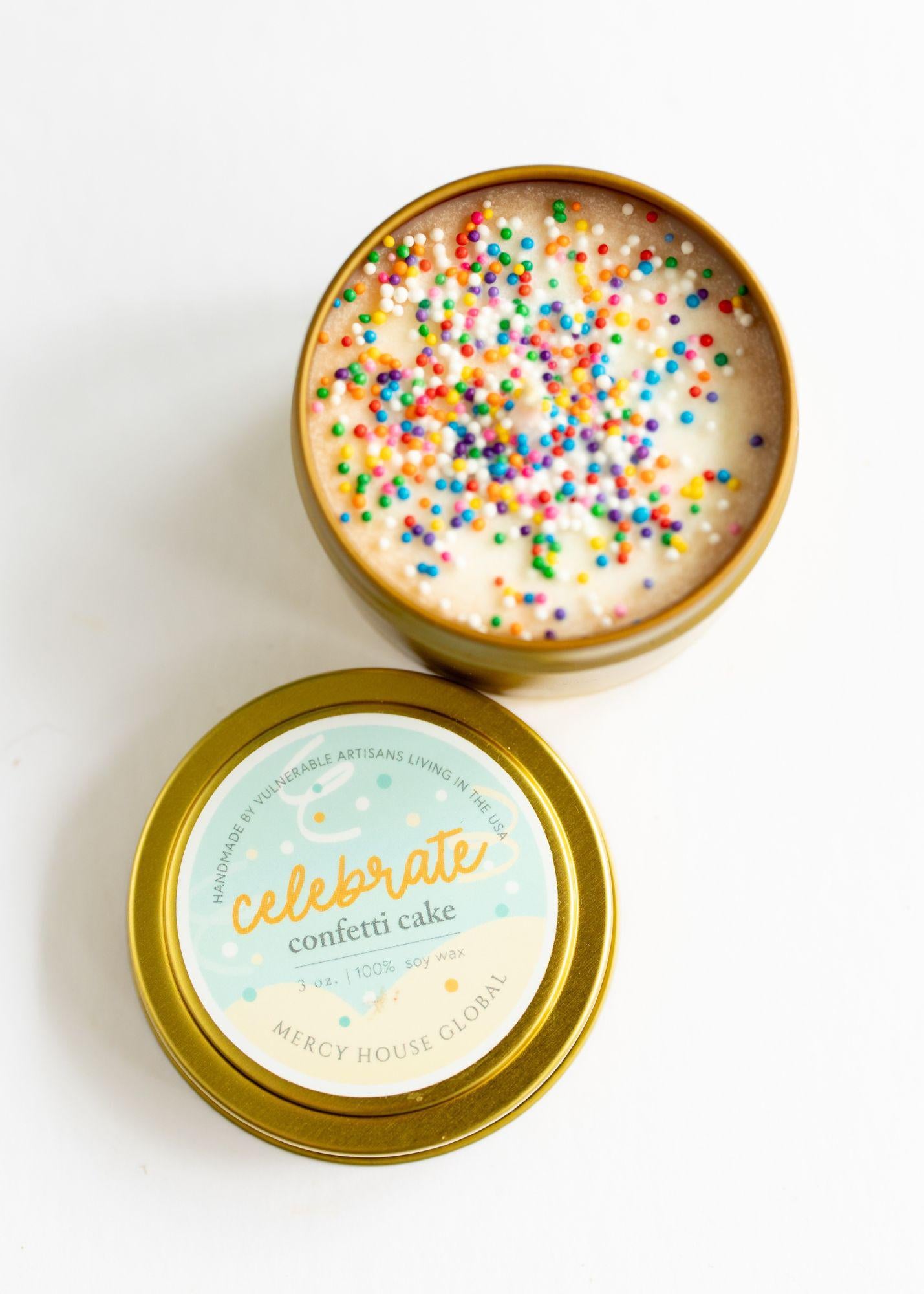 Celebrate Candle with Sprinkles | 3 oz Tin - Mercy House Global