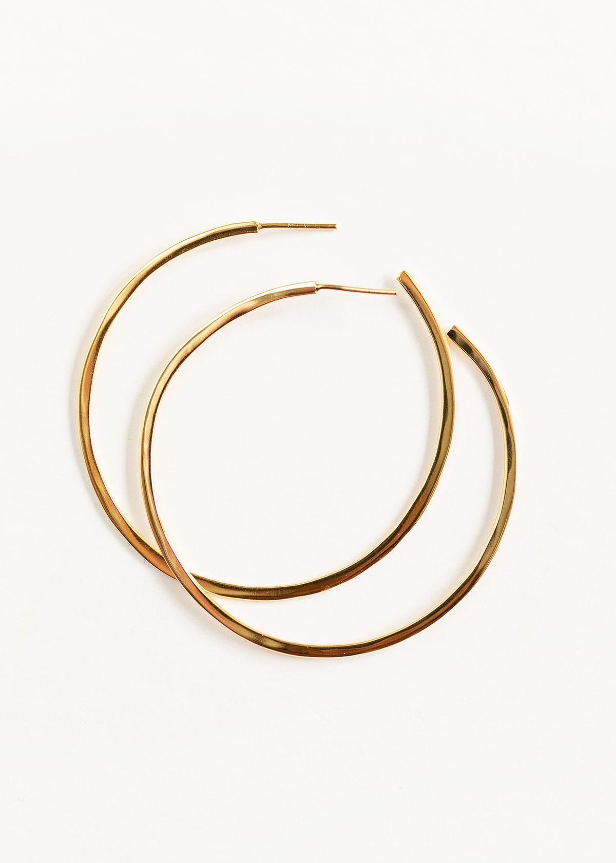 Modern Line Hoops | Silver or Gold